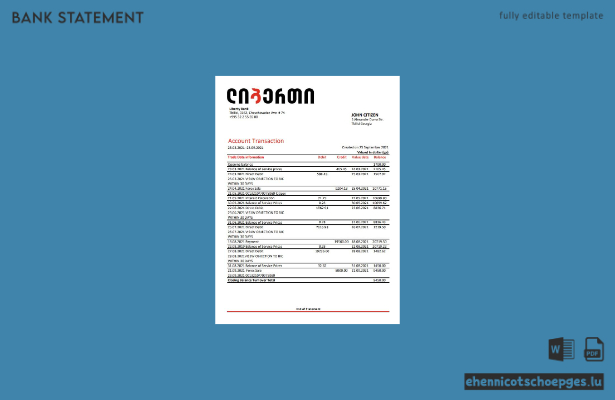 Georgia Liberty Bank Excel-PDF-Beispielvorschau